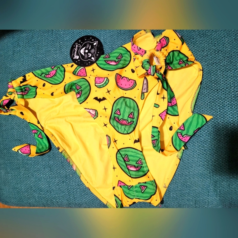 Sourpuss Spooky Melons Scrunch Bikini in 3XL